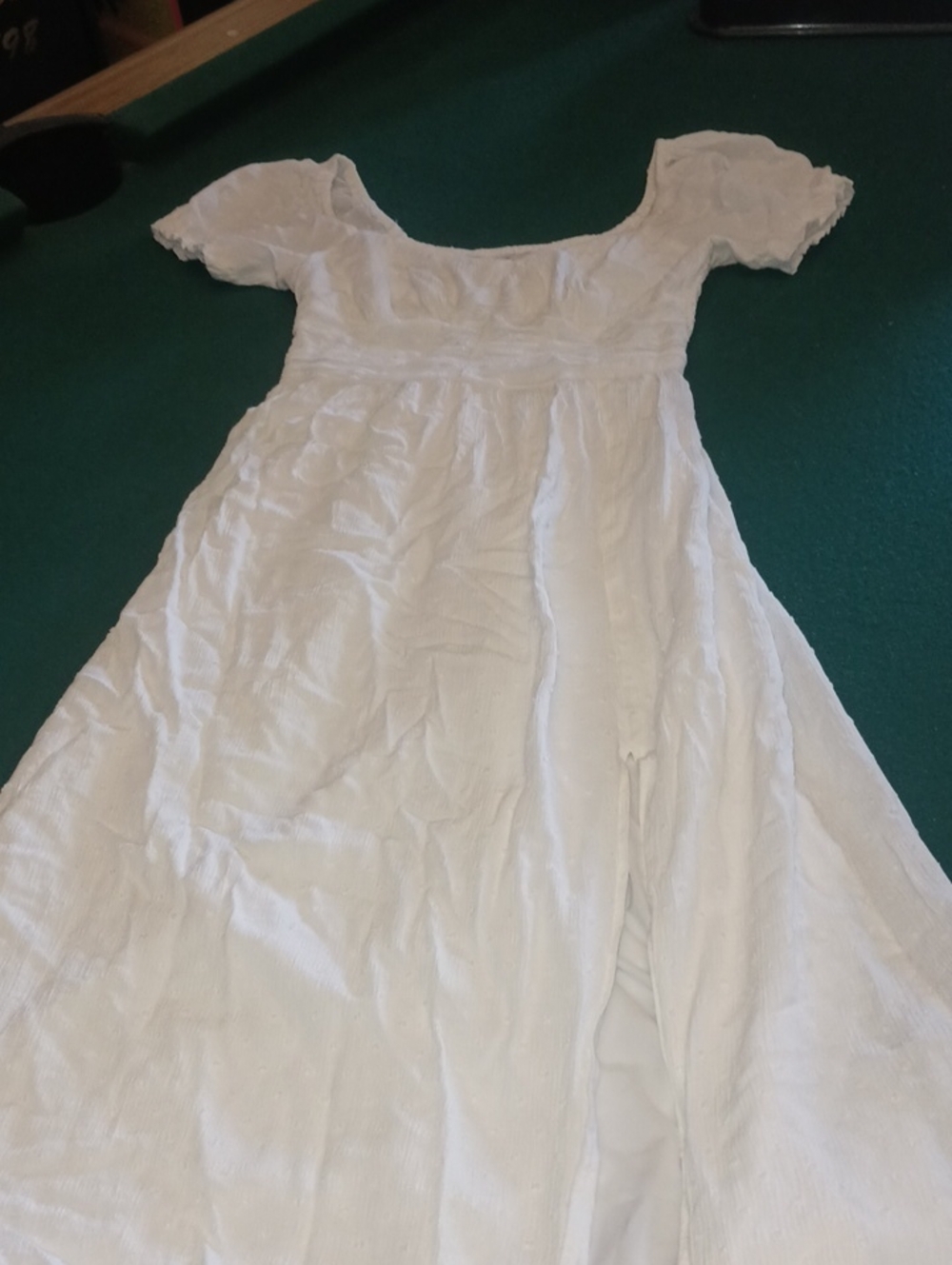 Hollister White Puff Sleeve Empire Waist Midi Dress